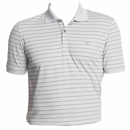 IZOD SS Mesh Textured Stripe Polo - Grey [Size:Small]