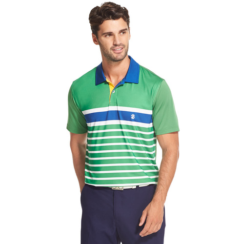 IZOD SS Printed Engineer Chest Stripe Polo - Green [Size:Small]