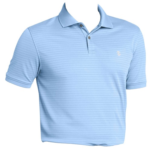 IZOD SS Textured Stripe Performance  Polo - Bondi Blue [Size:Small]