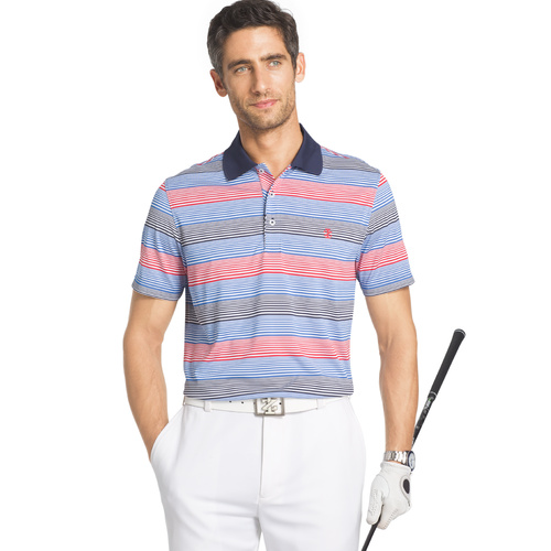 IZOD SS Infinity Auto Stripe Polo - White [Size:Small]