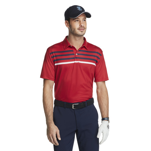 IZOD Engineer Stripe Polo - Red [M]