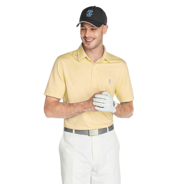 IZOD Caddie Gingham Jacquard Polo - Lemon