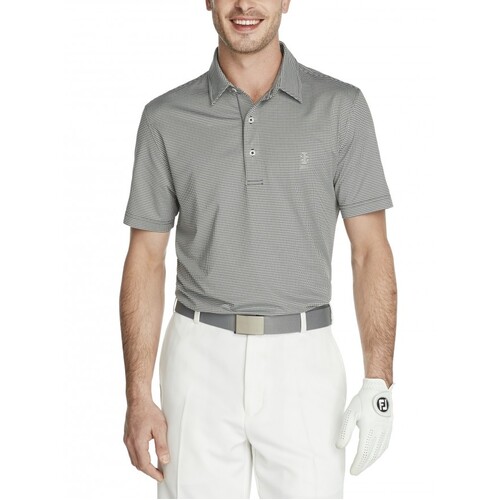 IZOD Caddie Gingham Jacquard Polo - Black