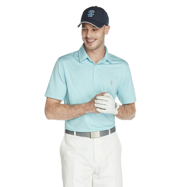 IZOD Caddie Gingham Jacquard Polo - Bachelor Blue