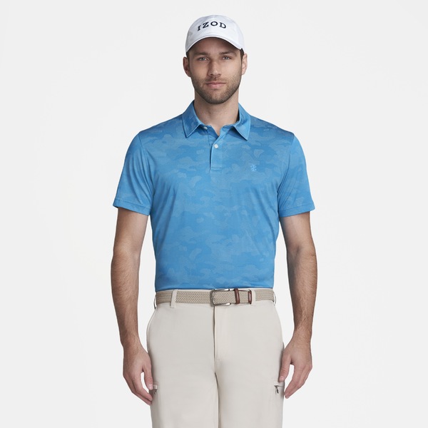 IZOD Camo Jacquard Men's Polo [BLUE JEWEL][M]