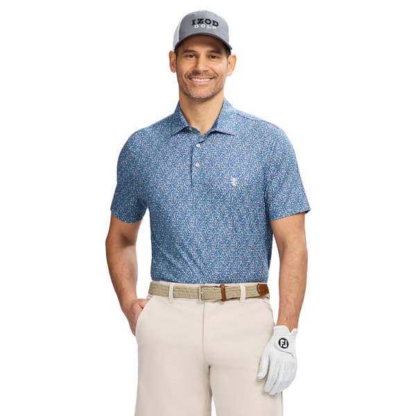 IZOD Golf Small Print Men's Polo [BRIGHT COBALT][S]