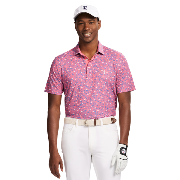 IZOD Small Print Hawaii Polo [RAP ROSE][S]
