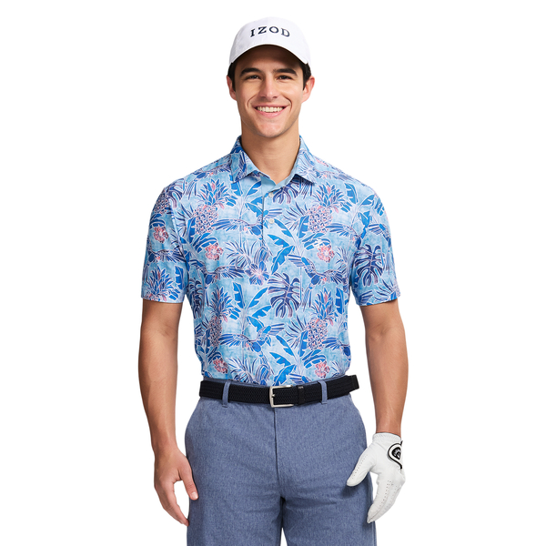 IZOD Large Print Floral Polo [PLACID BLUE][S]