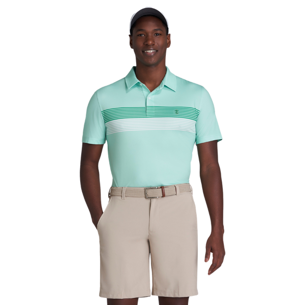 IZOD SS Cool FX Feeder Stripe Men's Polo [OCEAN WAVE][M]