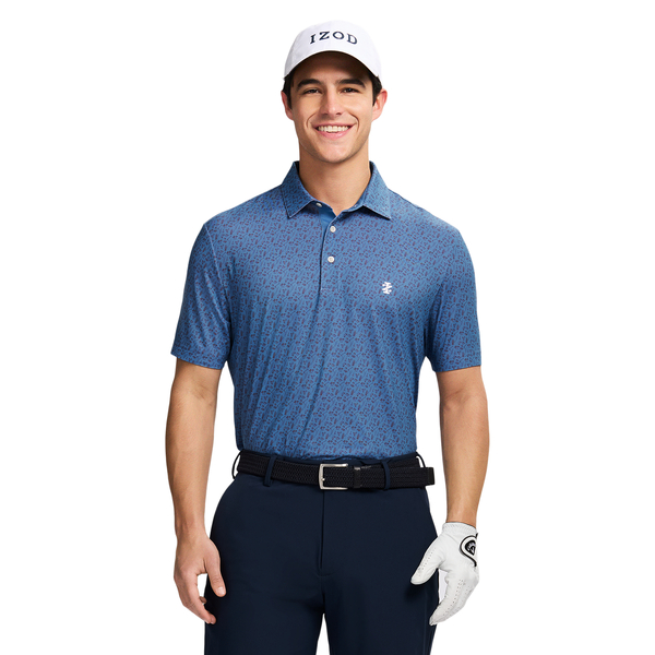 IZOD Golfin' Around Print Men's Polo [MOON BLUE][S]