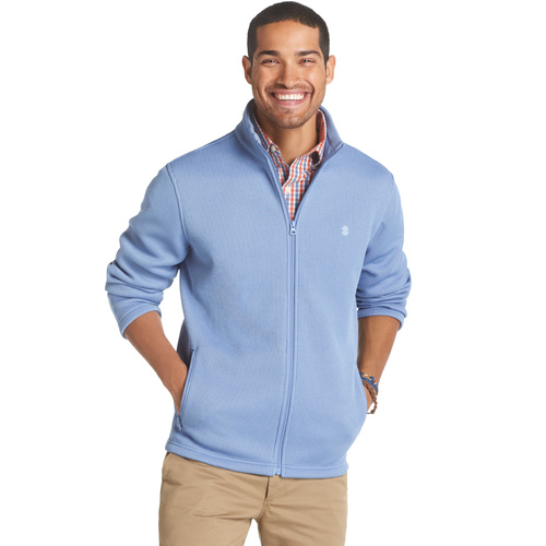 IZOD LS Shaker Fleece Full Zip Jacket - Colony Blue [Size: Medium]