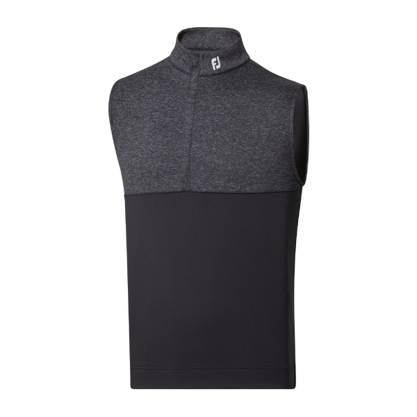 FJ Heather Yoke Half Zip Vest [BLACK][Size:S]