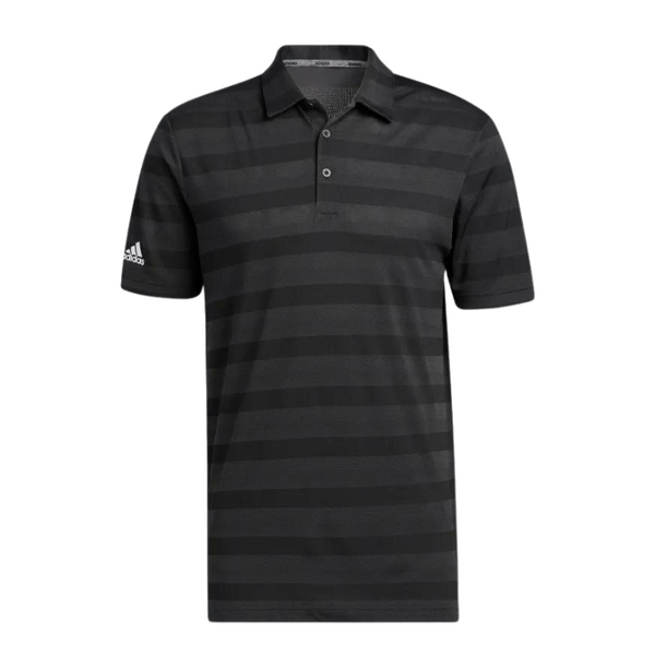Adidas Two-Colour Men's Striped Polo [BLK/GRY][Size: S]