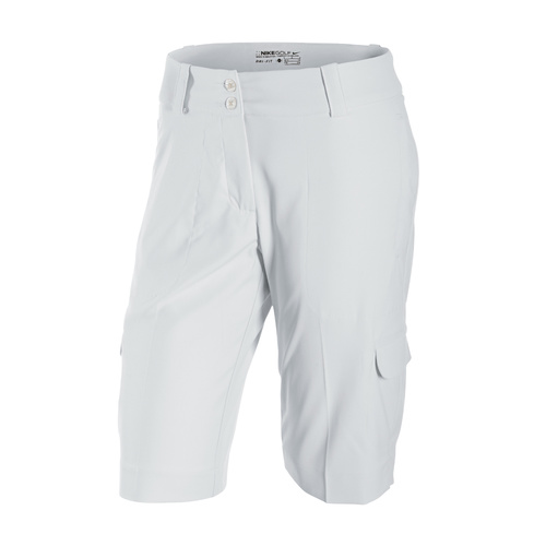 Nike Ladies Tech Long Sport Shorts - White [Size: 4]