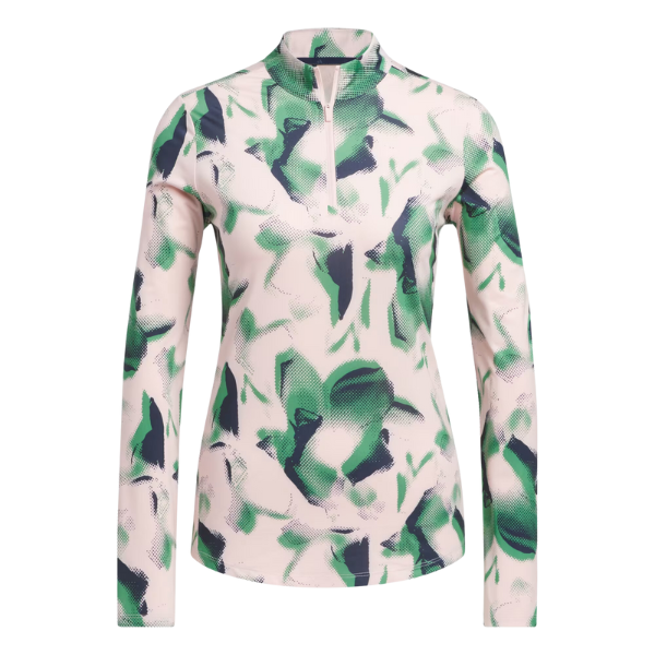 Adidas Printed Quarter Zip Women's Mock [SANDY PINK][S]