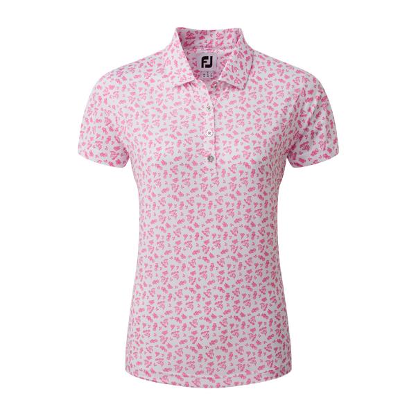 80845 FJ WMNS FLORAL PRINT POLO [Size: S]