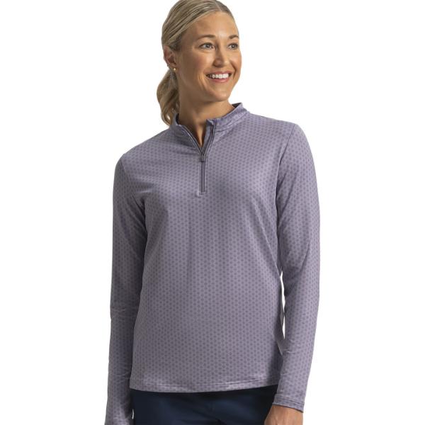 FJ Women's Quarter Zip Long Sleeve Sun Shirt [DUSTY VIOLET][S]