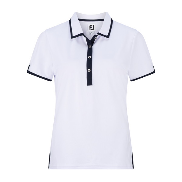 FJ Stretch Pique Trim Women's Shirt [WHT/BLK][L]