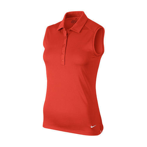 Nike Ladies Victory Solid Sleeveless Polo - Light Crimson/White [Size: Small]