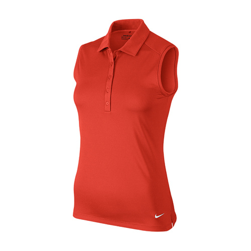 Nike Ladies Victory Solid Sleeveless Polo - Light Crimson/White [Size: Small]