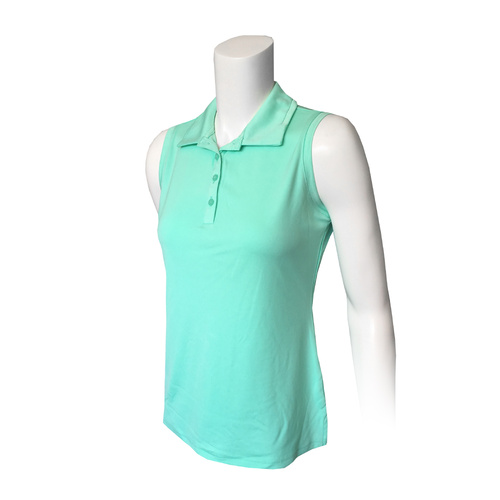 IZOD Sleeveless Knt Cllr Solid Polo - Ice Green [Size: Small]