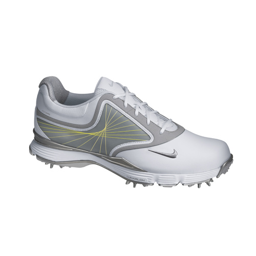 Nike Ladies Lunar Links Golf Shoes - White/Metallic Cool Grey [Size: 6 US]