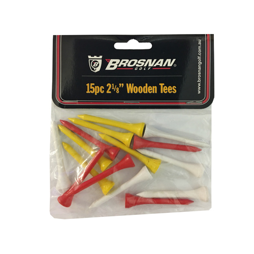 Brosnan Assorted Wood Tees - 2 1/8 Inch (15 Pack)