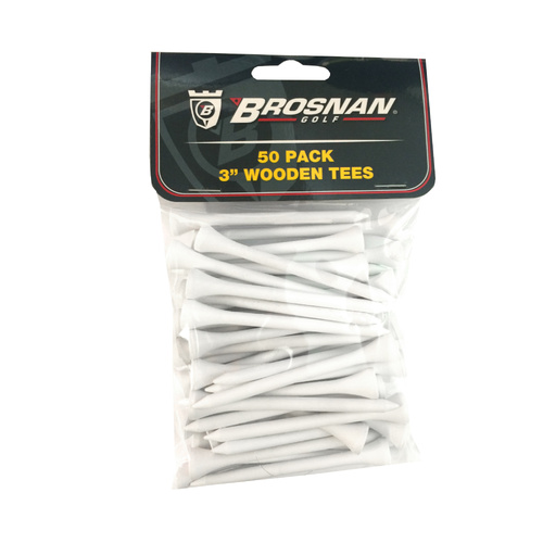 Brosnan 3 Inch Wood Tee 50 Pack - White