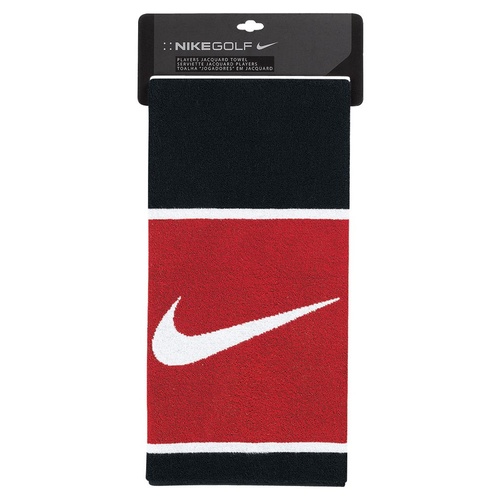 Nike Players Jacquard Golf Towel - Black/Red